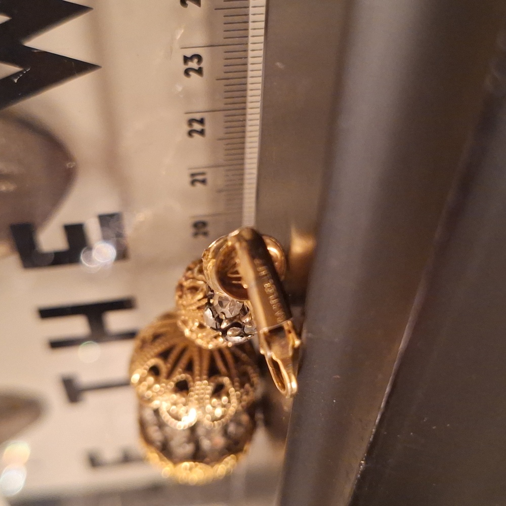 1960s Castlecliff Rhinestone Earrings. Marked. - Picture 12 of 14